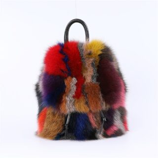 Furry multicoloured backpack