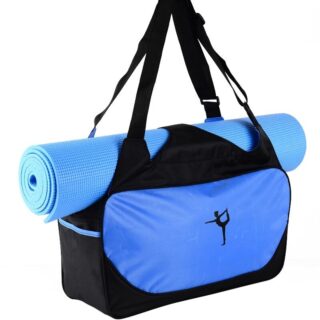 Multifunctional yoga backpack with blue yoga mat