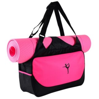 Multifunctional Yoga backpack pink with white background