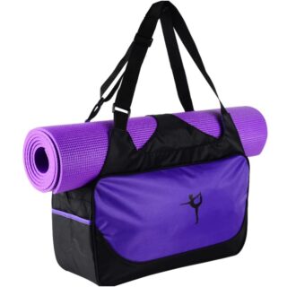 Multifunctional yoga backpack with yoga mat purple