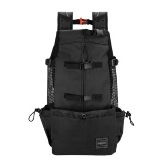 Large dog backpack black with white background