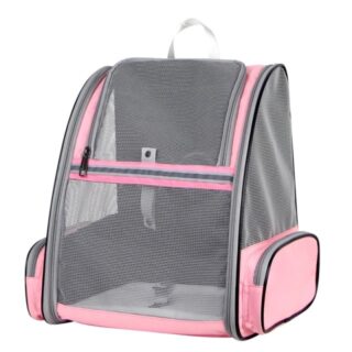 Breathable cat backpack grey pink