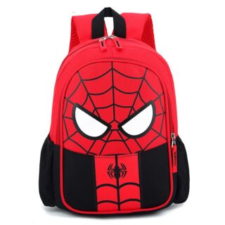 Waterproof red spider-man backpack with white background