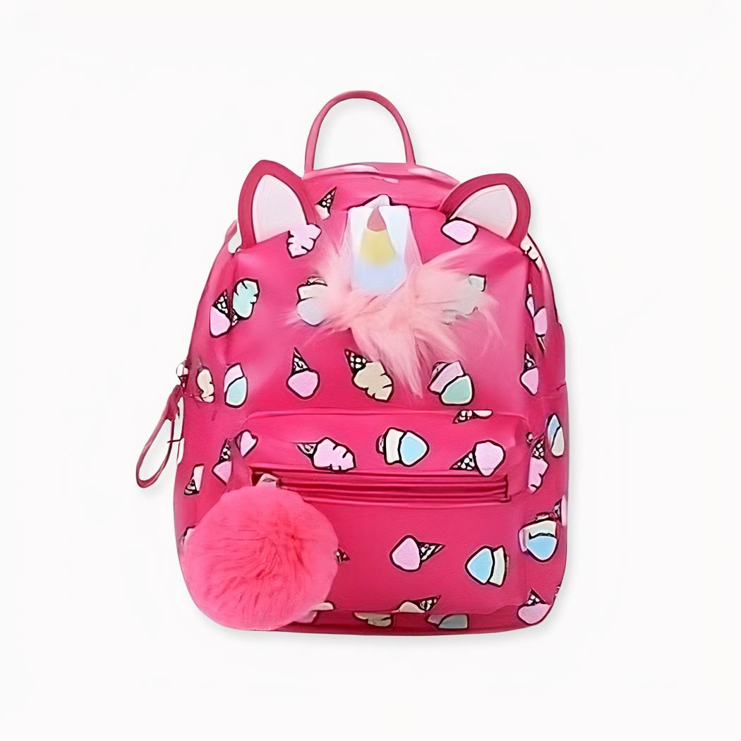 Mini Unicorn Backpack With Ice Cream Cone Design