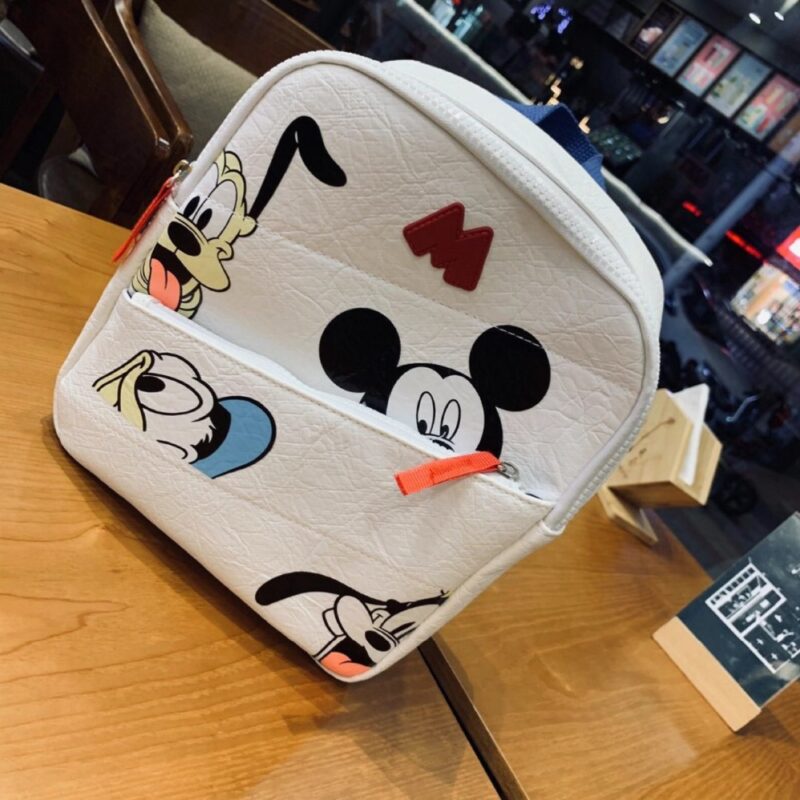 Mickey Mouse Mini Backpack For Children In White With A Desktop Background