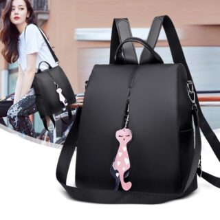 Oxford backpack with pendant for women