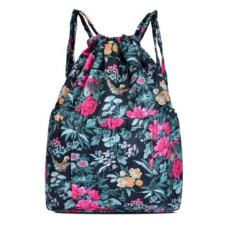 Vintage large capacity drawstring backpack