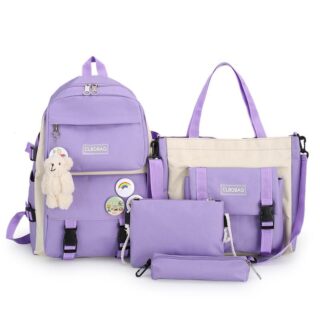 Set of backpacks with bear plush 4