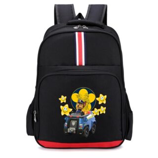 Chase Patrol backpack in black and red with white background