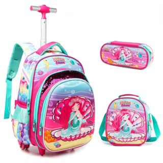 Ariel the little mermaid backpack with wheels