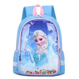 Elsa patterned school backpack for girls blue with white background