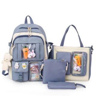 Multi-pocket backpack for teenager 4 complete set