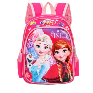 Princess Anna and Elsa Snow Queen Backpack in pink