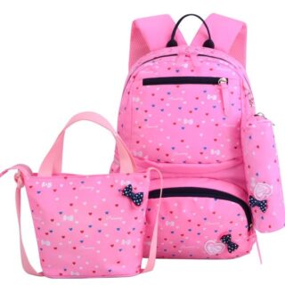 Set of 02 coloured bags with bow and heart design