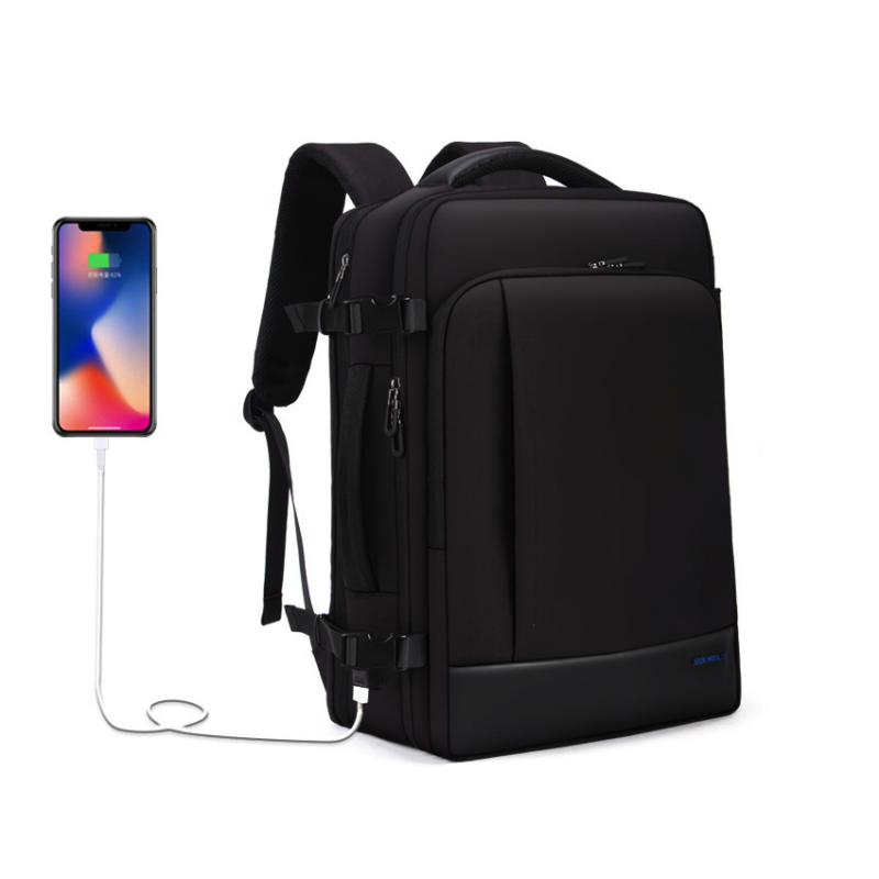 Waterproof 2-In-1 Expandable Travel Backpack With Usb Charging