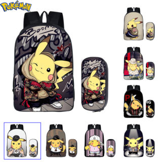 Pokemon Pikachu Backpack for kids with matching case with front design