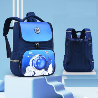 Waterproof school backpack with astronaut design