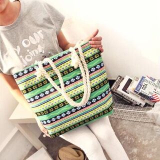 Fashionable multicoloured women's beach bag