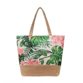 Women's shoulder bag with flowers