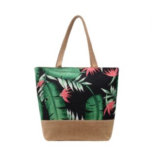Women's shoulder bag with flowers