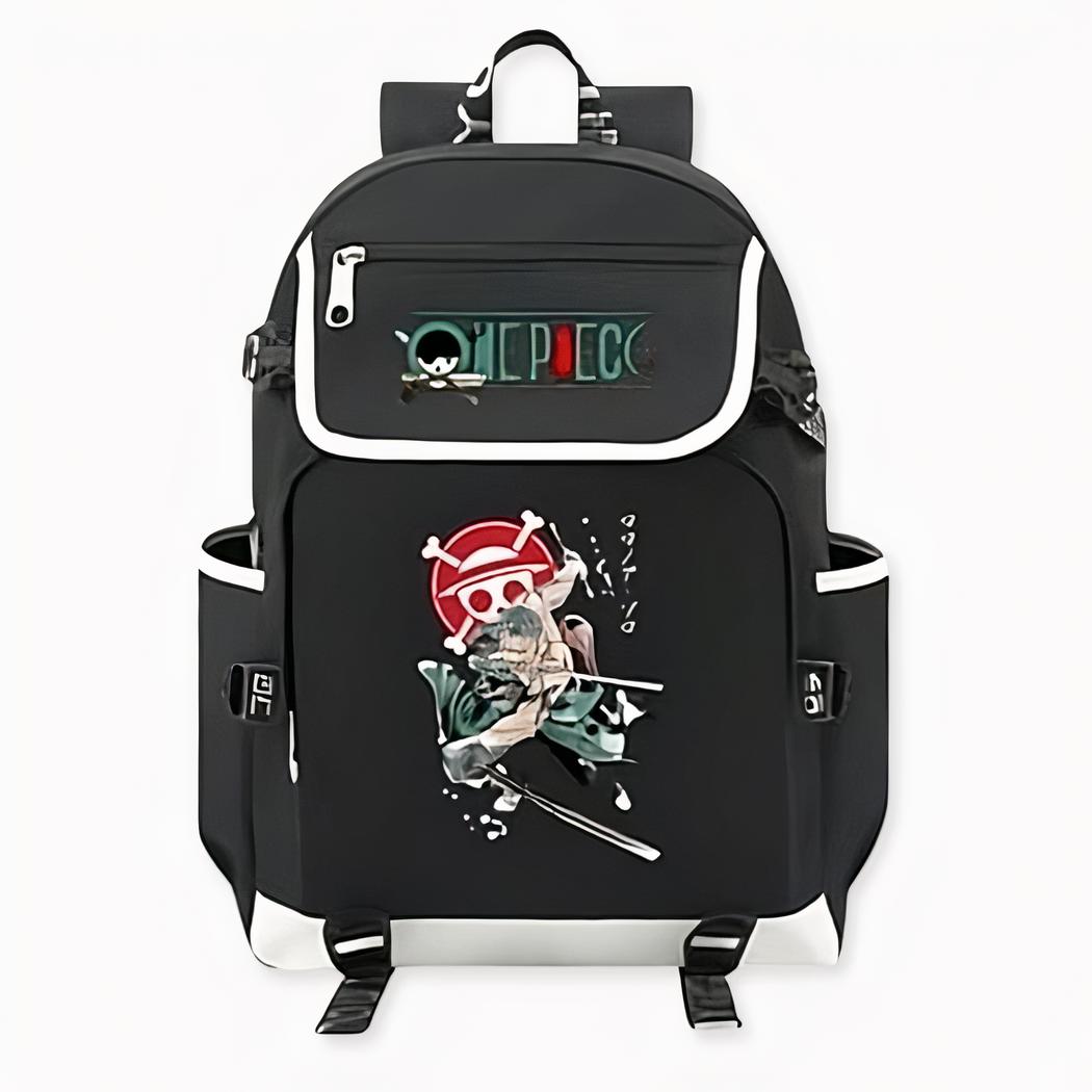 Roronoa Zoro One Piece backpack black with front design