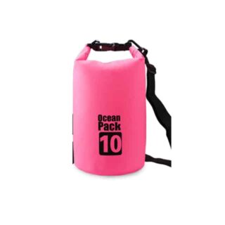 Pink folding beach backpack with white background