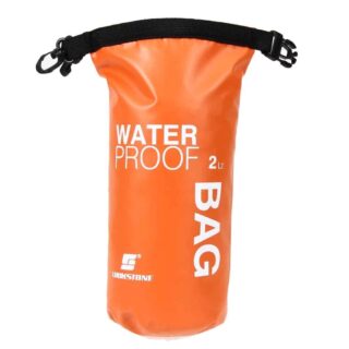 2L waterproof mini water sport bag orange with white background