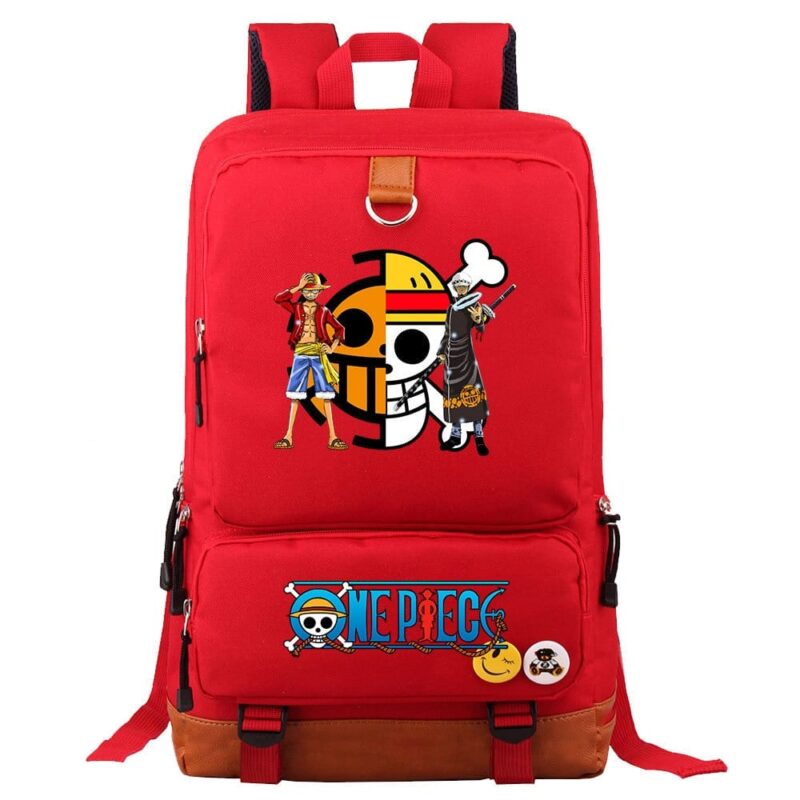 Sac À Dos One Piece Luffy Pour Enfants En Rouge Avec Motifs Devant