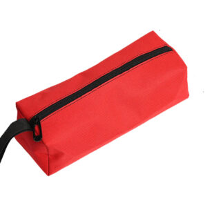 Trousse de rangement couleur unie en polyester rouge avec un fond blanc