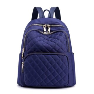 Sac à dos décontracté et imperméable pour femme bleu avec un fond blanc