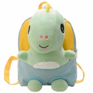 Lilliputian backpack for children with dinosaur plush grey