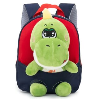 Lilliputian backpack for children with dinosaur plush, navy blue