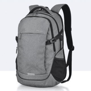 Ergonomic large capacity backpack with USB port grey