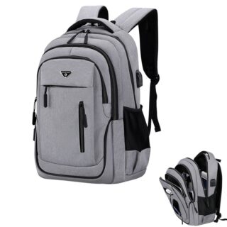 Large capacity ergonomic backpack grey