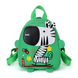 Colourful kindergarten backpack with zebra illustration