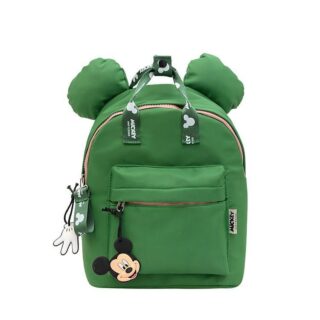 Sac à dos coloré Mickey pour enfant vert avec un fond blanc