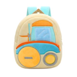 Lightweight and colourful baby backpack with car design
